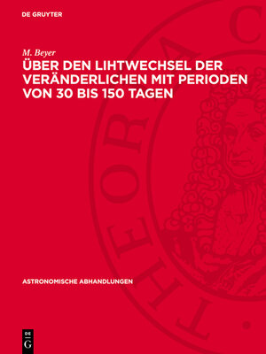 cover image of Über den Lihtwechsel der Veränderlichen mit Perioden von 30 bis 150 Tagen
